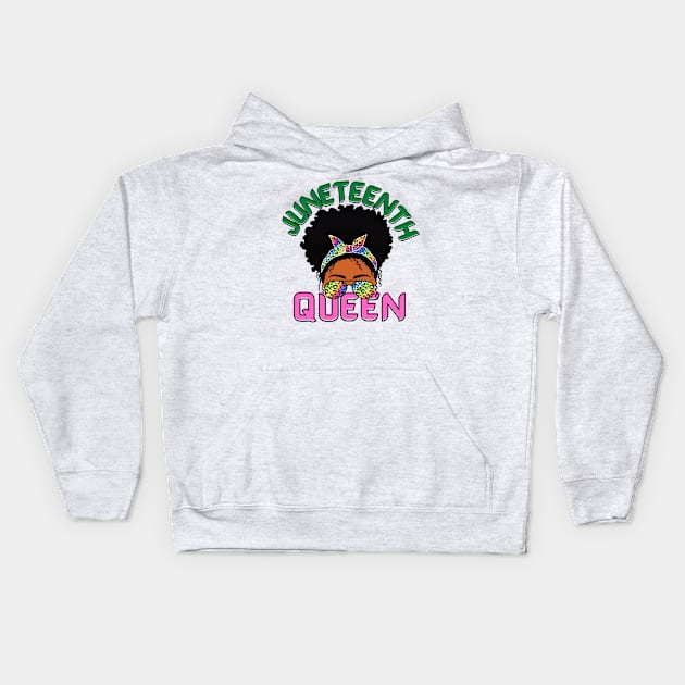 Juneteenth Queen African-American Freedom Design Kids Hoodie by PinkSugarPop